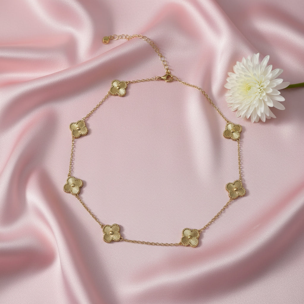 Four Leaf Gold Clover Necklace