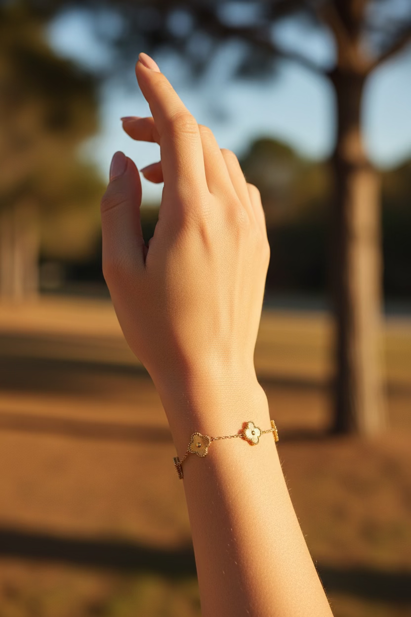 Four Leaf Gold Clover Bracelet