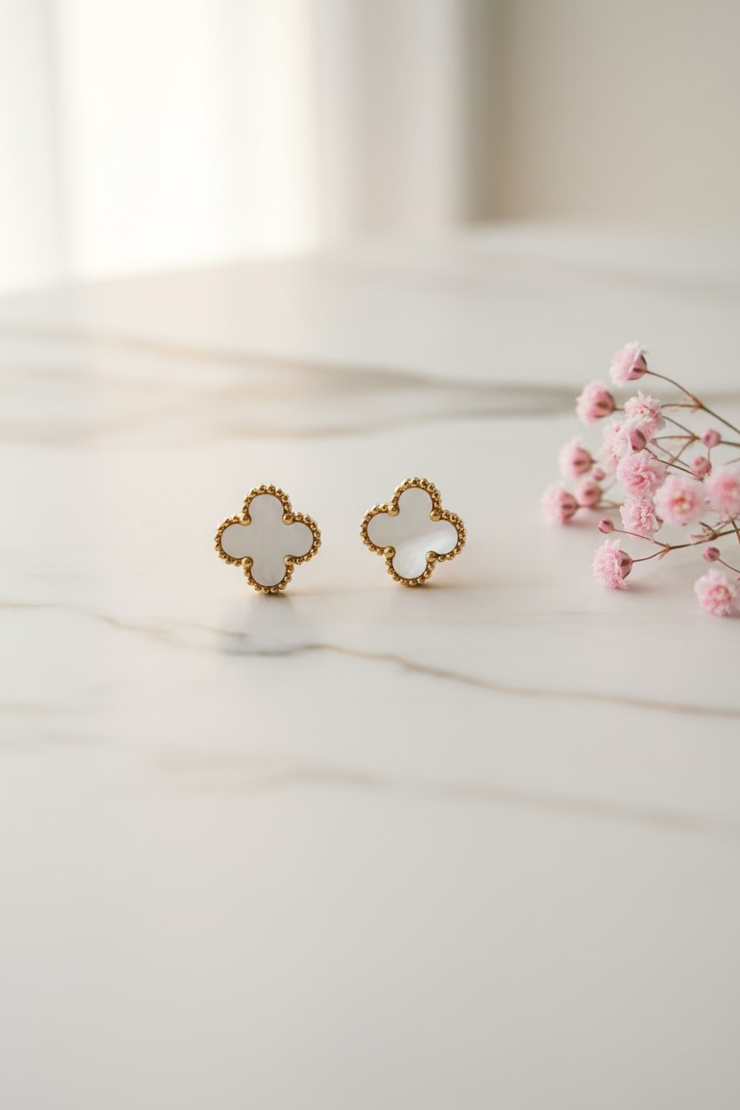 White Clover Earrings