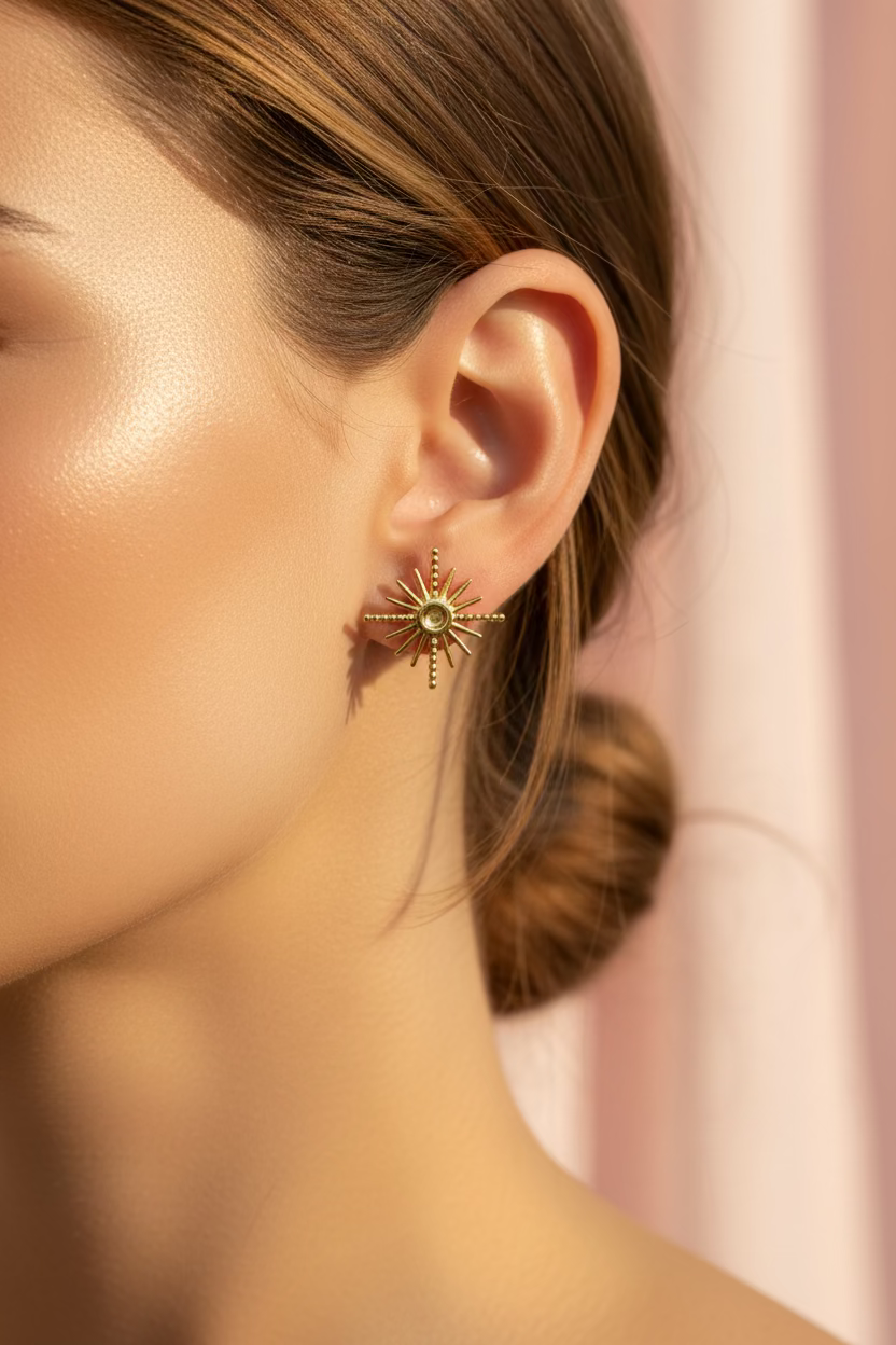 Golden Stud Earrings