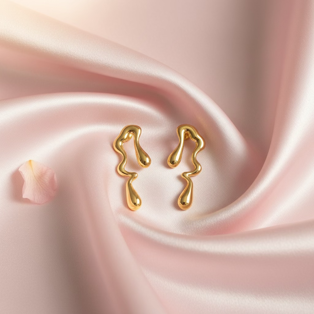 Geometric Lava-Shaped Earring