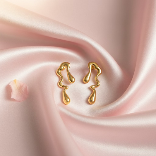 Geometric Lava-Shaped Earring