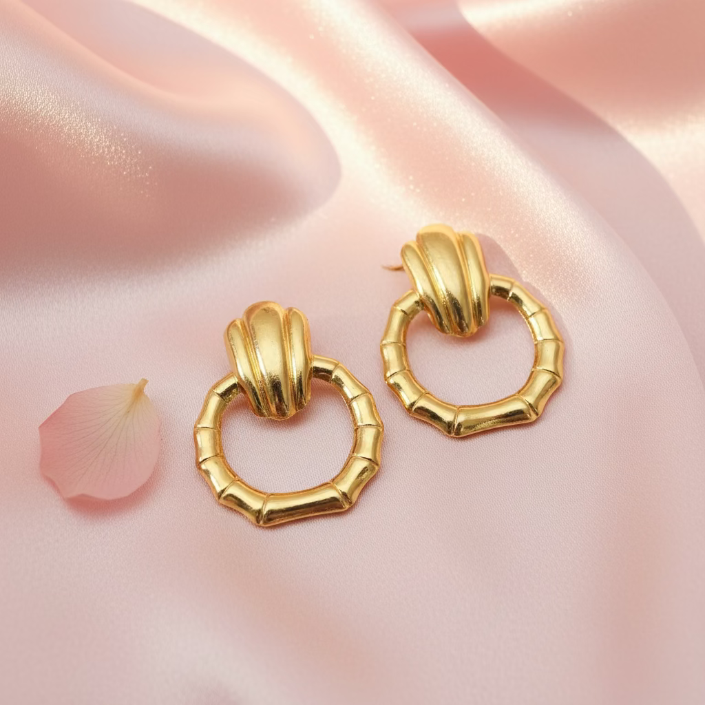 Bamboo Hoop Earrings
