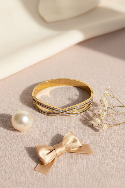 Infinity Studded Bangle Bracelet