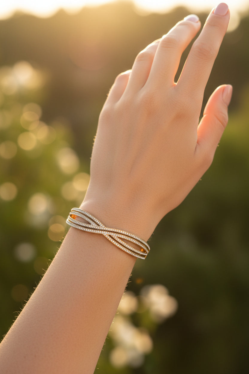 Infinity Studded Bangle Bracelet