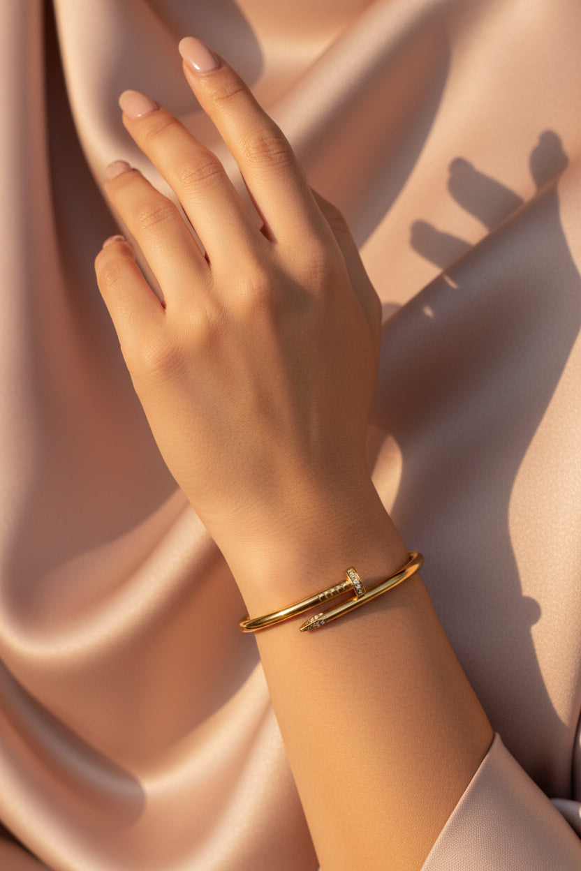 Cartier Style Luxury Nail Bangle Bracelet